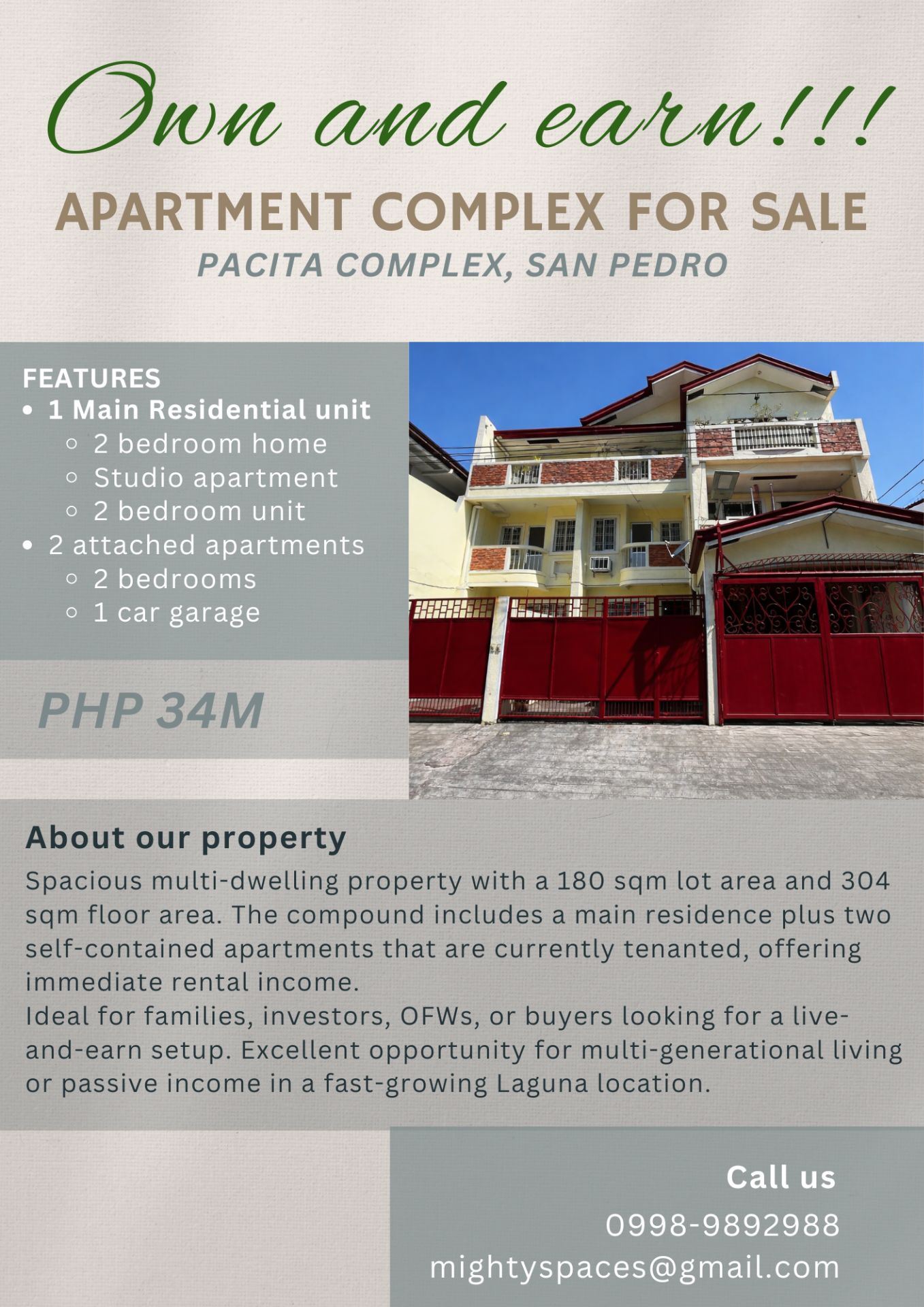 OWN AND EARN: HOUSING COMPOUND W/ PASSIVE INCOME OPPORTUNITY